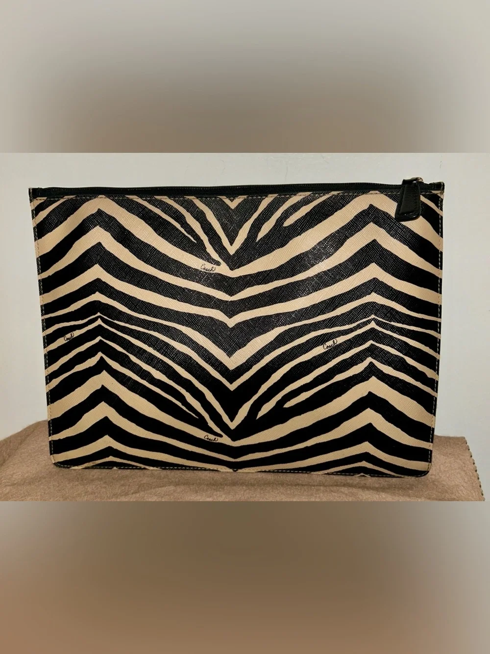 Coach Zebra Print Clutch Pouch!  Like New Condition